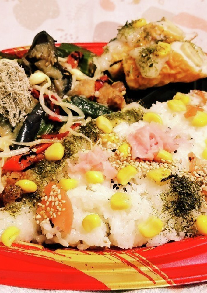 <とろろ芋ガリ青のりコーンごま桜漬飯>-レシピのメイン写真