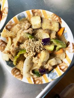 簡単きな粉ゴマだれ味豚こま大根青椒肉絲風-レシピのメイン写真