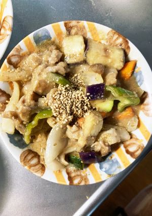 簡単きな粉ゴマだれ味豚こま大根青椒肉絲風-レシピのメイン写真