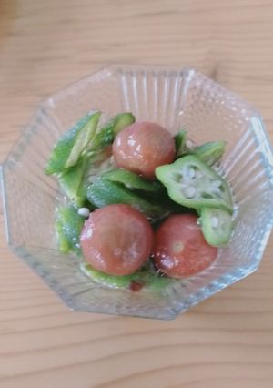ミニトマとオクラのひんやりサラダ-レシピのメイン写真