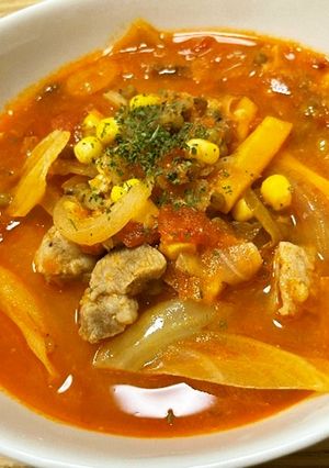 緑豆とたっぷり野菜のトマトスープ-レシピのメイン写真