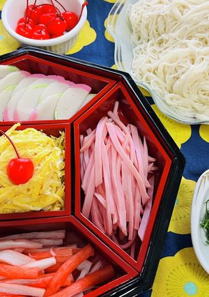 豪華な高知県素麺×キウィ ビタミンアップ-レシピのメイン写真