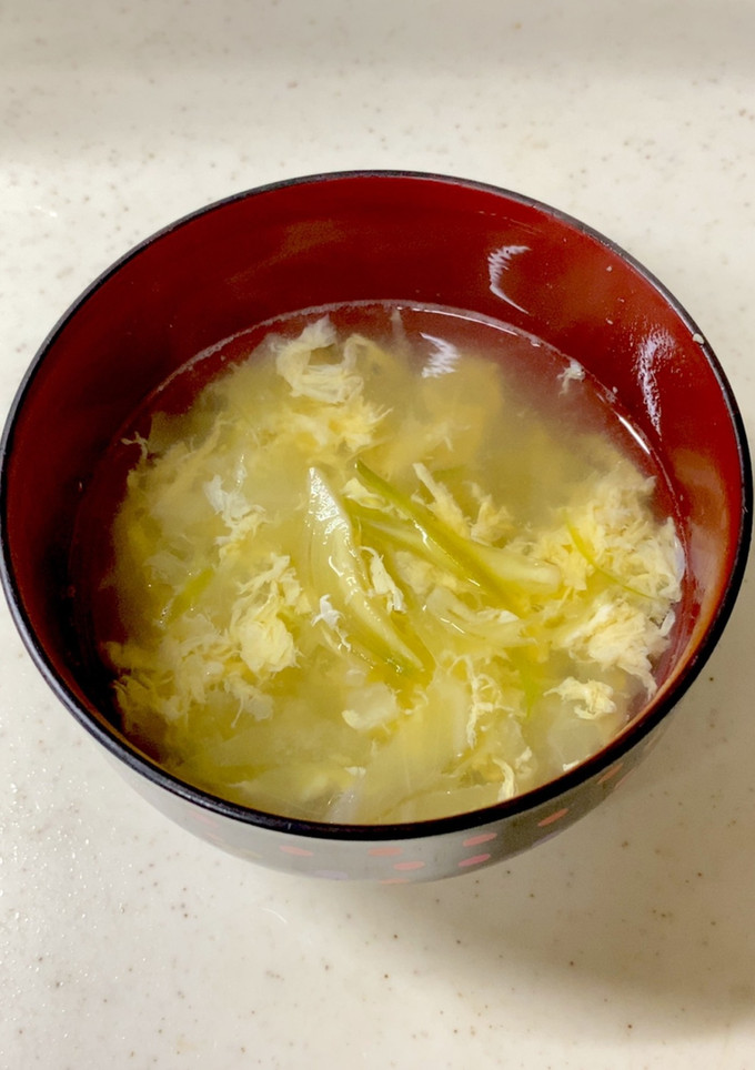 キャベツ みょうが かきたま味噌汁^^-レシピのメイン写真