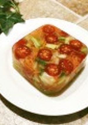 映えるサラダ「カラフル野菜の寒天よせ」-レシピのメイン写真