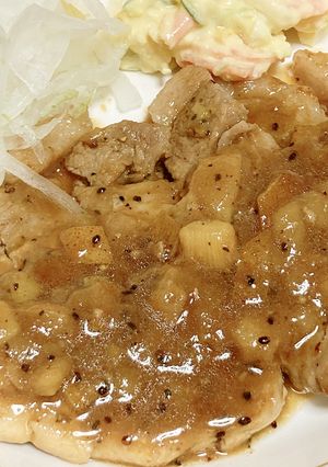 皮ごとOK!キウイで柔らかポークステーキ-レシピのメイン写真
