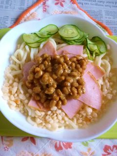 醤油うどん風冷やしうどん74ロースハム3-レシピのメイン写真