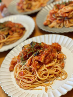 なすとベーコンの手作りトマトソースパスタ-レシピのメイン写真