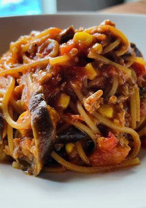 ワンパン！塩麹トマトパスタ-レシピのメイン写真