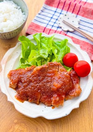トンカツ用肉で♫オニオンポークチャップ-レシピのメイン写真
