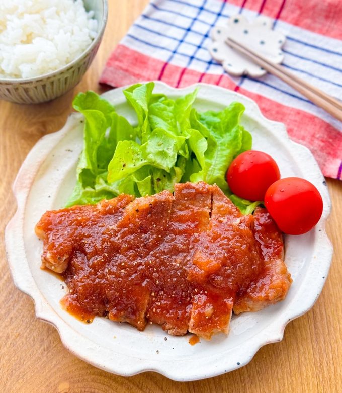 トンカツ用肉で♫オニオンポークチャップ-レシピのメイン写真