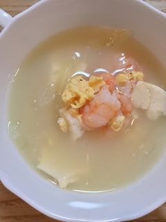 えびと豆腐と卵のスープ-レシピのメイン写真