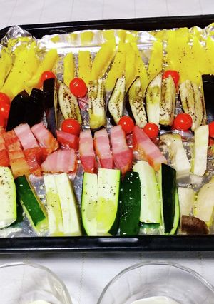夏野菜とベーコンのグリル焼き-レシピのメイン写真