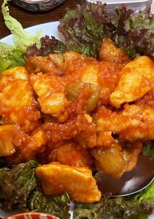 鶏胸肉と白ナスの甘ケチャ炒め-レシピのメイン写真