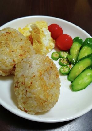 今日の朝ごはん 焼きおにぎり-レシピのメイン写真