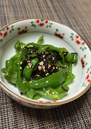ピーマンの塩昆布和え-レシピのメイン写真