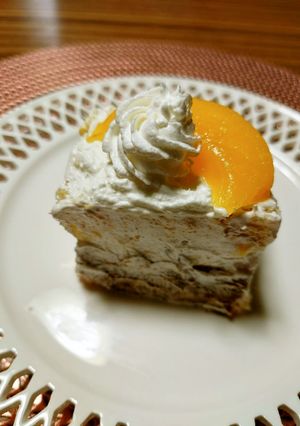 ヨウサマの減塩おやじの桃とバナナのケーキ-レシピのメイン写真
