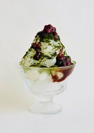 バイタミックスで抹茶風かき氷　-レシピのメイン写真