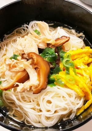 我が家の温かいそうめん(にゅうめん)-レシピのメイン写真