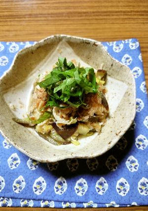 ヨウサマの減塩ナスとチキンの南高梅和え-レシピのメイン写真