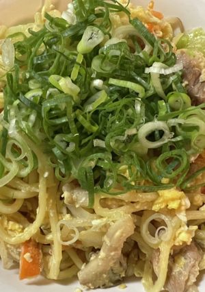 超簡単！業スー塩だれで塩たま焼きそば-レシピのメイン写真
