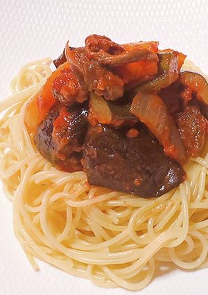 牛肉ラタトゥイユのパスタ-レシピのメイン写真