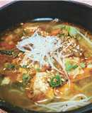 残った麻婆豆腐でピリ辛担担麺風にゅうめん