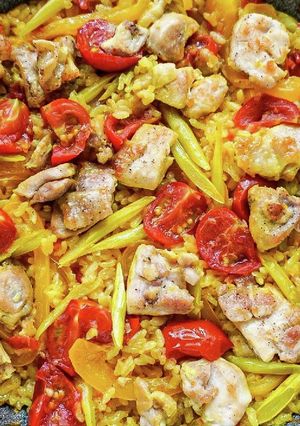 フライパンで作る自宅で簡単チキンパエリア-レシピのメイン写真