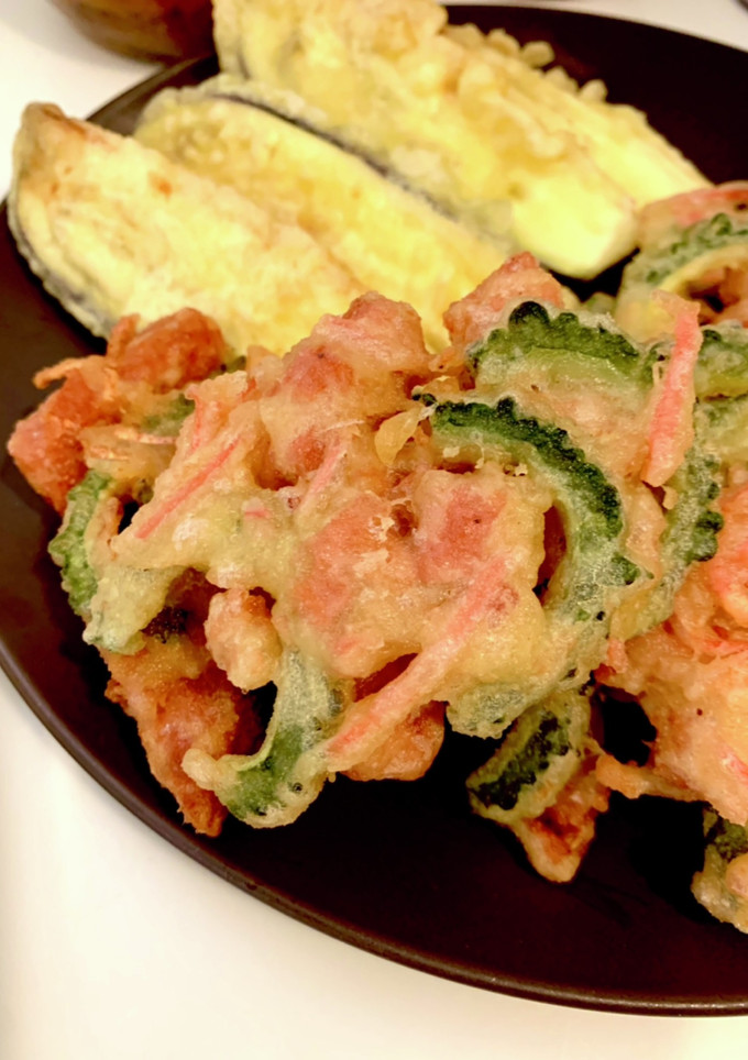 ゴーヤとスパムと紅生姜のかき揚げ-レシピのメイン写真