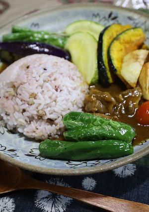 夏野菜の素揚げカレー-レシピのメイン写真