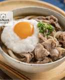 とろろと甘辛豚肉の月見うどん