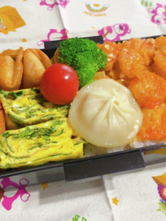 時短お弁当盛り付け記録 中華 エビチリ-レシピのメイン写真