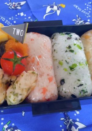 時短お弁当盛り付け記録　おにぎり　次男-レシピのメイン写真