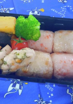 時短お弁当盛り付け記録　おにぎり　三男-レシピのメイン写真