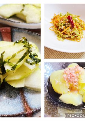 白瓜1本で3種のお惣菜2人前-レシピのメイン写真