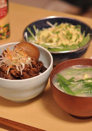 八丁味噌の濃～い味付けのどて煮丼-レシピのメイン写真