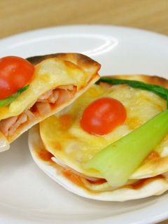 青梗菜入り餃子の皮ピザ JAいるま野-レシピのメイン写真