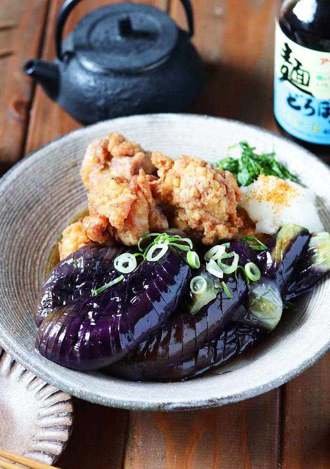 唐揚げとなすの揚げ浸し-レシピのメイン写真