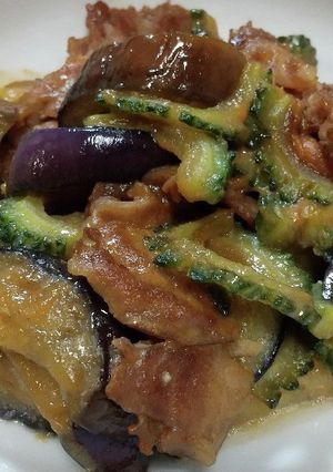 ゴーヤとなすの味噌炒め-レシピのメイン写真