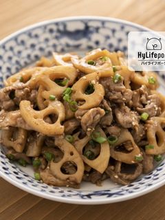 お酢でさっぱり!豚肉とれんこんの甘辛炒め-レシピのメイン写真