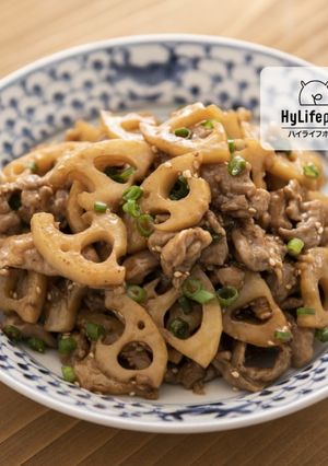 お酢でさっぱり！豚肉とれんこんの甘辛炒め-レシピのメイン写真