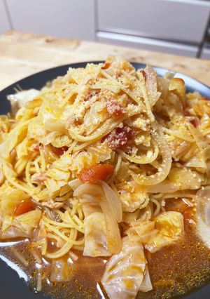 簡単☆ツナとキャベツのトマトスパゲッティ-レシピのメイン写真
