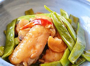 福島県産ジャンボいんげんと手羽先の甘辛煮-レシピのメイン写真