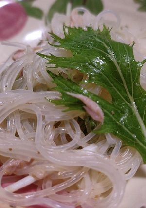 簡単！春雨と水菜のごまドレサラダ-レシピのメイン写真