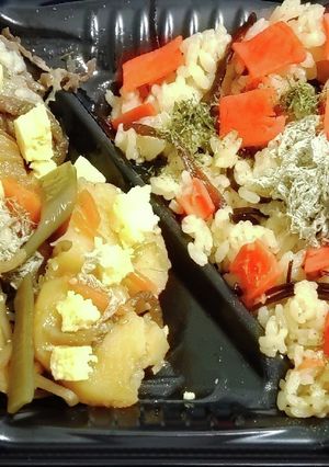 肉じゃが金平茎わかめ&とろろ昆布ガリ玉子-レシピのメイン写真