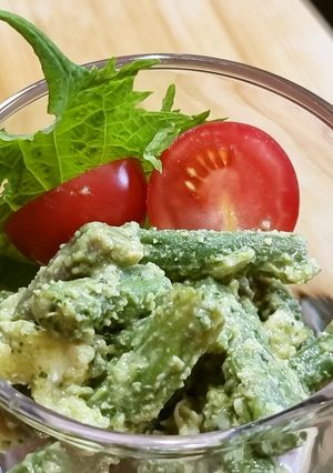インゲンとカマンベールサラダ-夏野菜３種-レシピのメイン写真