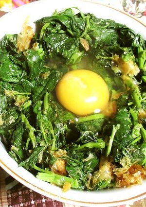 レンジでお手軽、モロヘイヤたっぷり丼-レシピのメイン写真