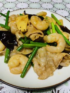 豚バラとエビとニンニクの芽炒め-レシピのメイン写真