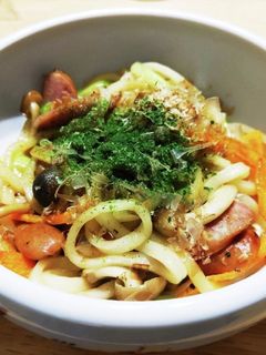 子ども向けバターしょうゆ焼きうどん-レシピのメイン写真