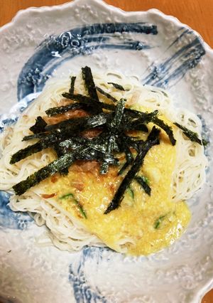 オクラ入りとろろ掛け素麺♪-レシピのメイン写真