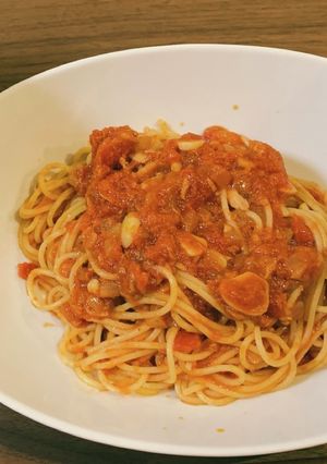 トマトとニンニクとツナのパスタ-レシピのメイン写真